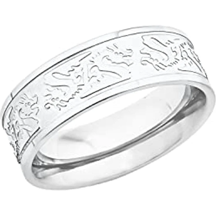 Amor Drachen Ring, Edelstahl Herren Ring in Silber, kommt in Schmuck Geschenk Box – Bild 1