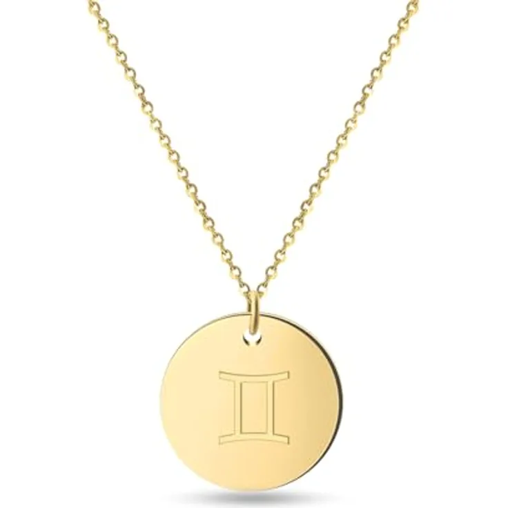 GD GOOD.designs Sternzeichen Kette Gold 18 Karat, wasserfest, vergoldete Edelstahl Halskette mit Horoskop Anhänger, individuell verstellbar für Damen