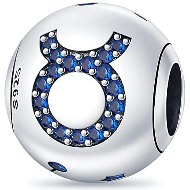 TINSLO Charm Anhänger Sternzeichen für Armband, 925 Sterling Silber mit Zirkonia, 12 Sternbilder, kompatibel mit Pandora Armband und europäischen Halsketten – Bild 1