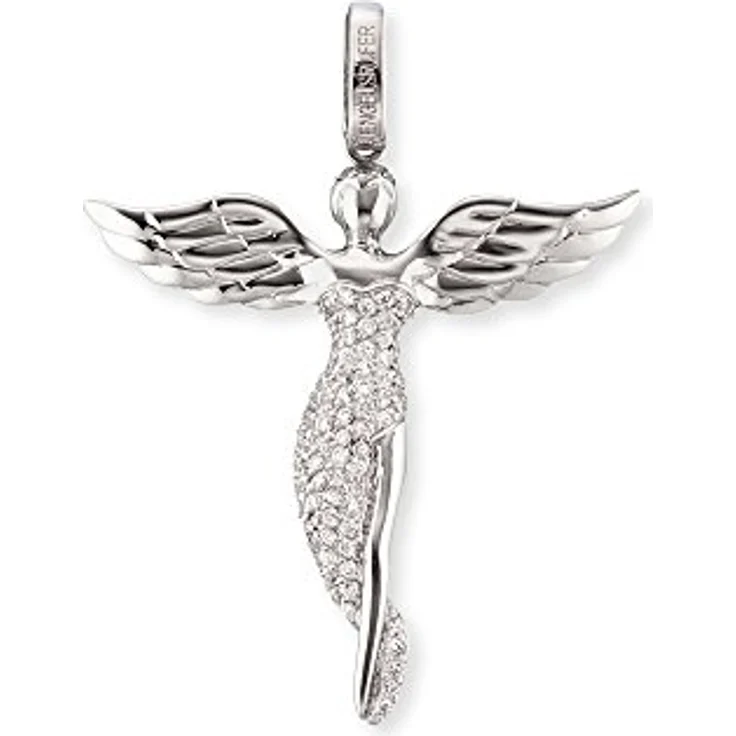 Engelsrufer Engels-Anhänger für Damen, 925er Sterlingsilber mit 92 weißen Zirkonia, Größe 52 mm – Bild 2