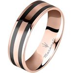 Maserati Ceramic Herren Ring, Stahl und Keramik, IP Roségold, Größe 23, JM223ATZ24023