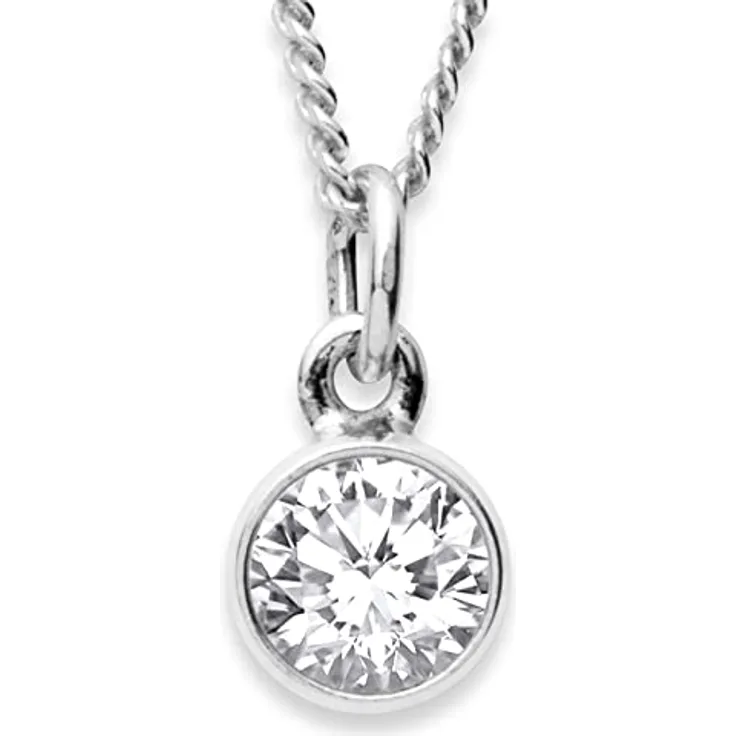 OSTSEE-SCHMUCK Kette mit Anhänger Classic 6 mm, Silber 925/000 mit funkelndem Zirkonia und Panzerkette