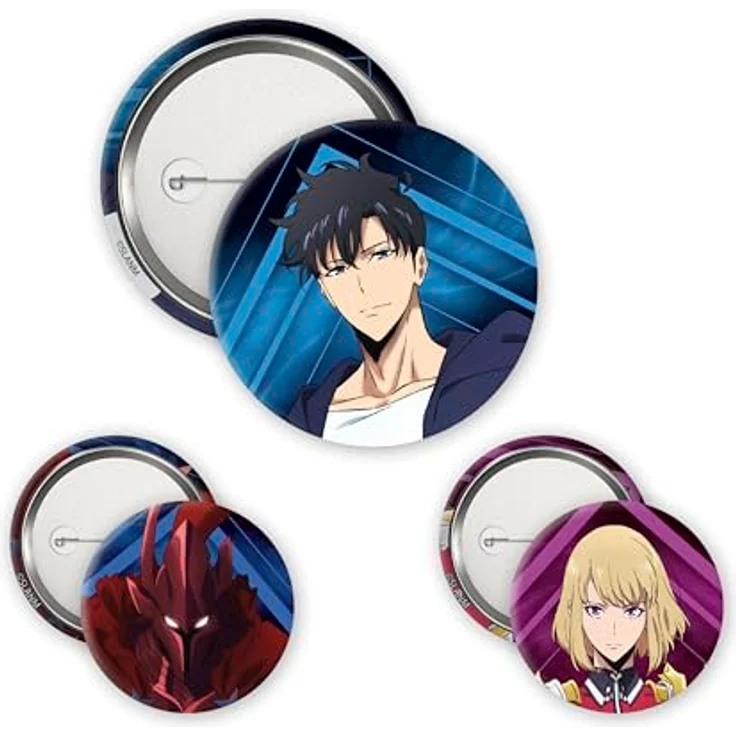 ABYstyle SOLO LEVELING Badges Set mit 3 Anstecknadeln, offiziell lizenziert, 1x 5 cm & 2x 3,2 cm, detaillierte Charakterillustrationen – Bild 1