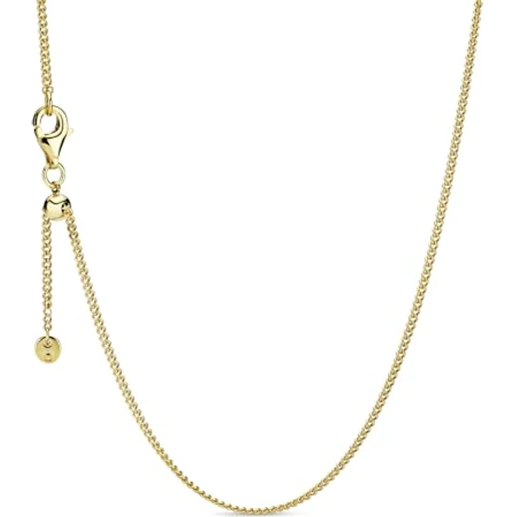 PANDORA Gliederhalskette Moments Collection, 14 Karat vergoldete Metalllegierung, 60cm, verstellbar – Bild 1