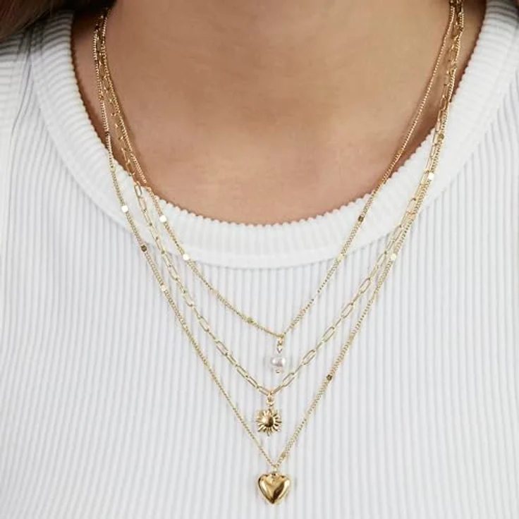 s.Oliver Necklace, elegante Gliederkette aus poliertem Edelstahl, IP Gold, 55 cm, wasserfest & hautfreundlich – Bild 3