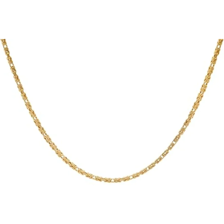 trendor Halskette 925 Silber Vergoldet, diamantierte Königskette 2,0 mm, 42 cm, ideal für Damen und Herren – Bild 2