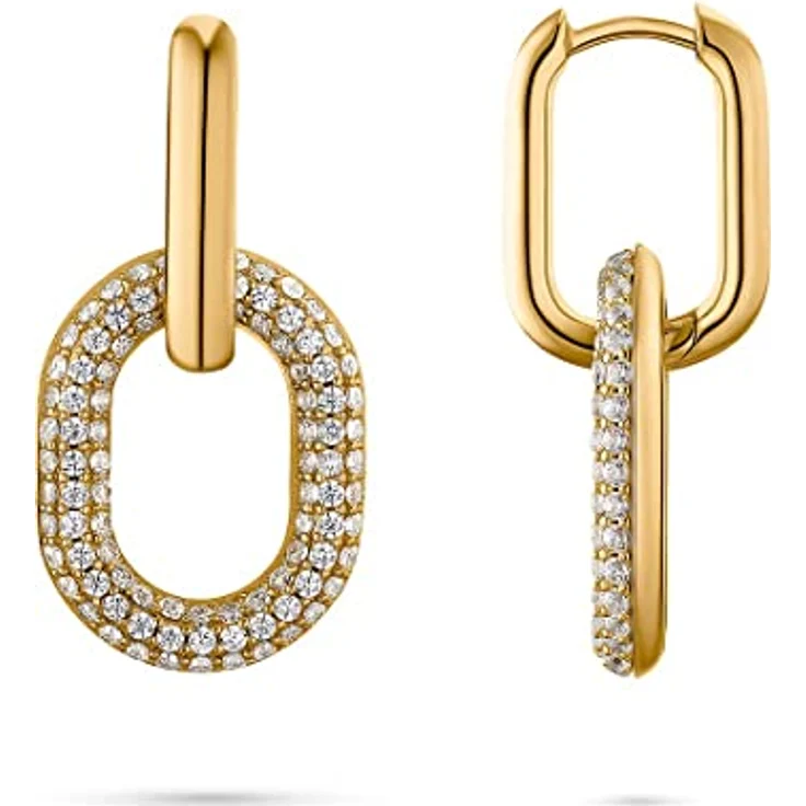 JETTE Creolen LIQUID 88336542, Ohrschmuck mit Zirkonia, in Silber, Gelbgold und Roségold – Bild 5