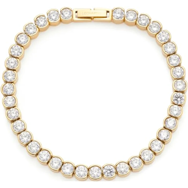 JEWELS BY LEONARDO Armband Cremona, goldfarbenes Edelstahl mit klaren Zirkonia Steinchen, 18,5 cm, Damen-Schmuck, 024337 – Bild 1