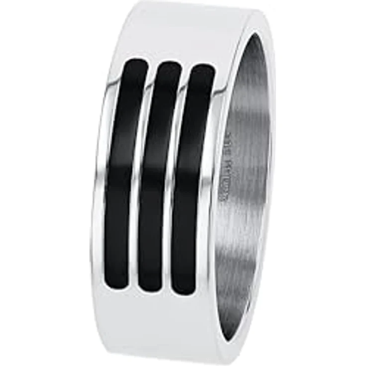 Amor Unisex Ring Edelstahl, Schwarz, 8 mm Breite, in Schmuck Geschenk Box – Bild 3