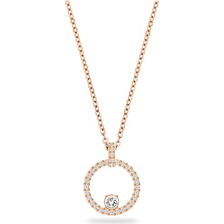 Swarovski Creativity Circle, Damenhalskette rosé vergoldet mit funkelnden, weißen Swarovski Kristallen, 38 cm – Bild 1