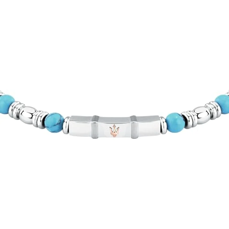 Maserati Herrenarmband ICONIC, Stahlarmband mit Steinen, 21,5 cm, praktische Verschluss-Mechanik – Bild 2