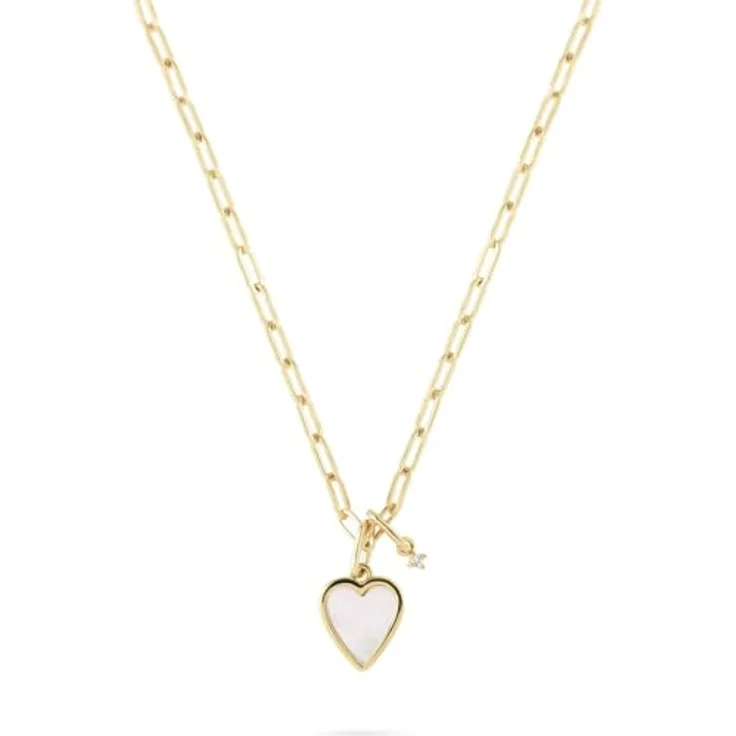 Guido Maria Kretschmer Damen-Halskette 925er Silber mit Zirkonia, Gelbgold, One Size – Bild 1