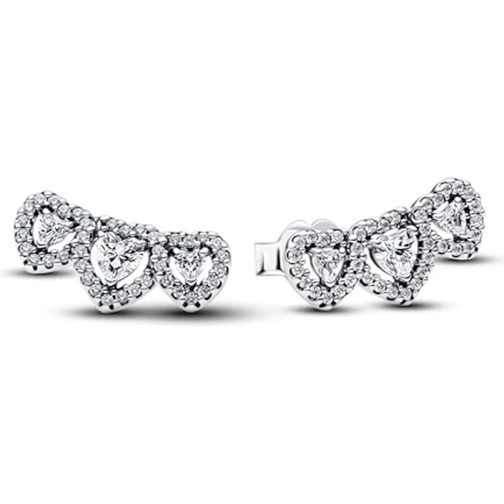 PANDORA Timeless 294411C01, dreifache Halo-Ohrringe aus Sterlingsilber – Bild 2