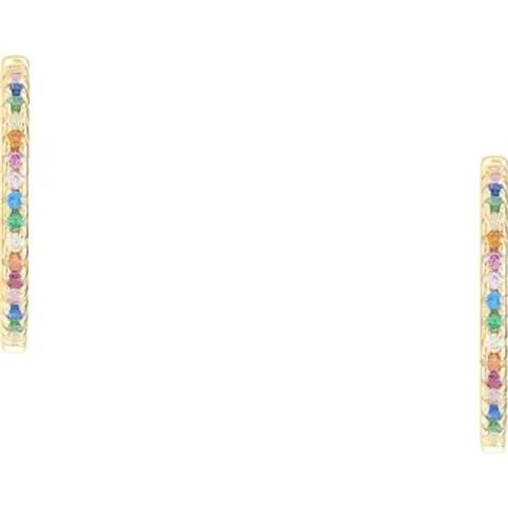 CHRIST Creole COLORFUL 88841841, vergoldete 925er Silbercreolen mit bunten Zirkonia – Bild 4
