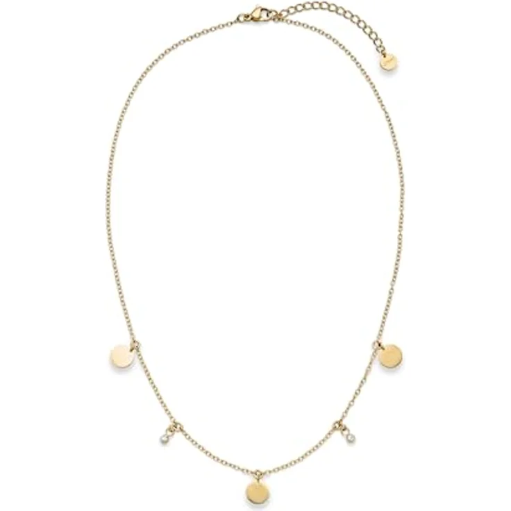 s.Oliver Necklace, elegante Halskette aus poliertem Edelstahl - IP Gold, Rolokette 47 cm, wasserfest & hautfreundlich – Bild 3
