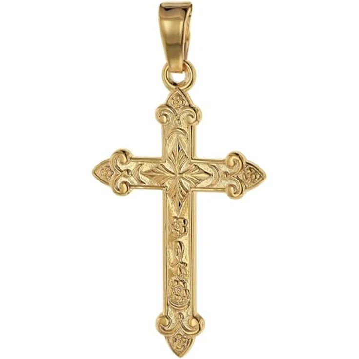 trendor Kreuz-Anhänger Gold 750 (18 Karat) 32 x 16 mm, massiver Goldanhänger für Damen und Herren, eleganter Schmuck aus Echtgold, ideale Geschenkidee, Modell 75104 – Bild 1
