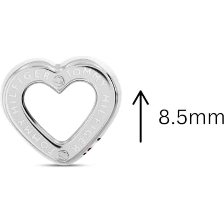 Tommy Hilfiger Jewelry Steckerohrringe Damen, Edelstahl Herzform mit Emaille-Details, 8,5 mm, sicherer Schmetterlingsverschluss, elegantes Design - 2780971 – Bild 2
