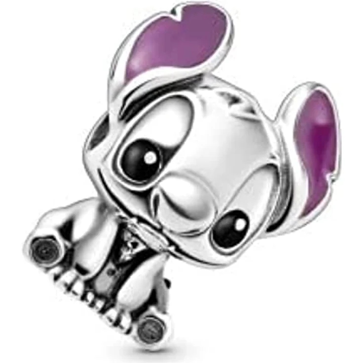 PANDORA DISNEY Charm "Lilo und Stitch", handverarbeitetes Sterling-Silber mit violetter und schwarzer Emaille, von Disney inspiriert – Bild 3