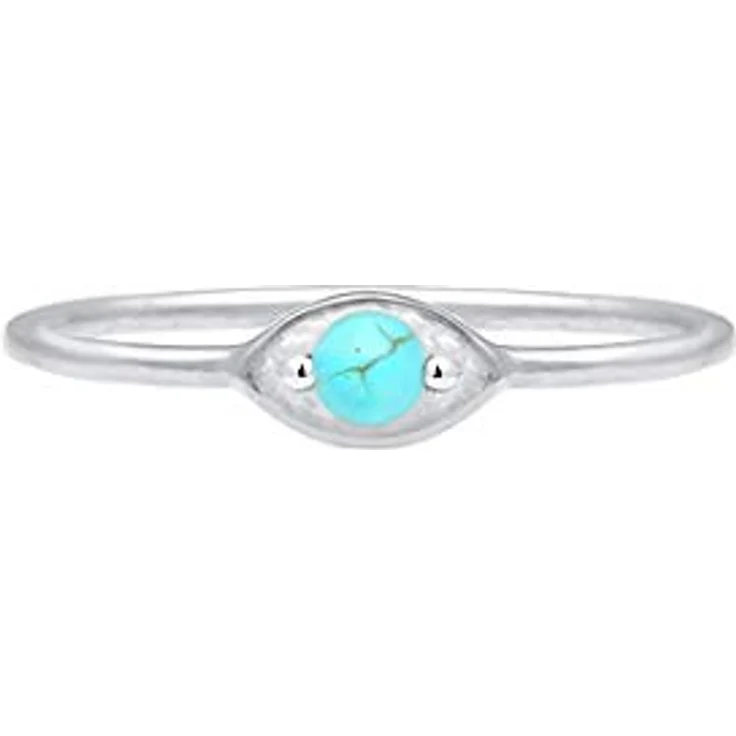 Elli Ring Damen Evil Eye Talisman mit Howlith Edelstein, 925 Sterling Silber, Boho Festival Design – Bild 4
