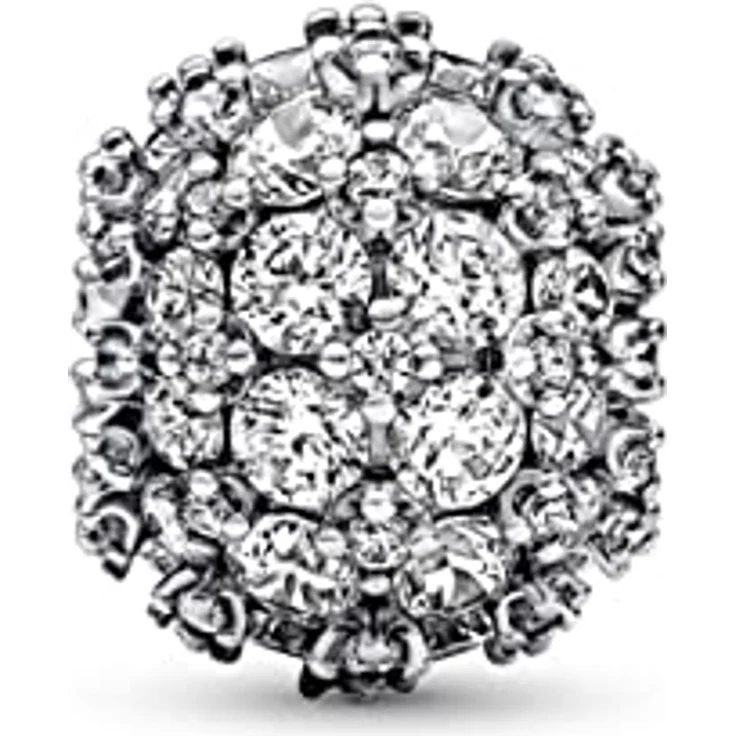 PANDORA Timeless Funkelndes Rundes Pavé-Charm mit 88 Zirkonia, Sterling-Silber, kompatibel mit Moments Armbändern, 792630C01 – Bild 4
