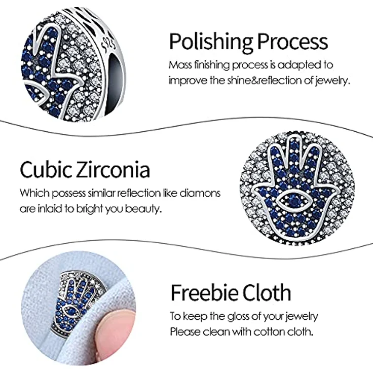 Pandach Charm Anhänger Damen, 925 Sterling Silber mit Zirkonia, kompatibel mit europäischen Armbändern und Halsketten – Bild 4