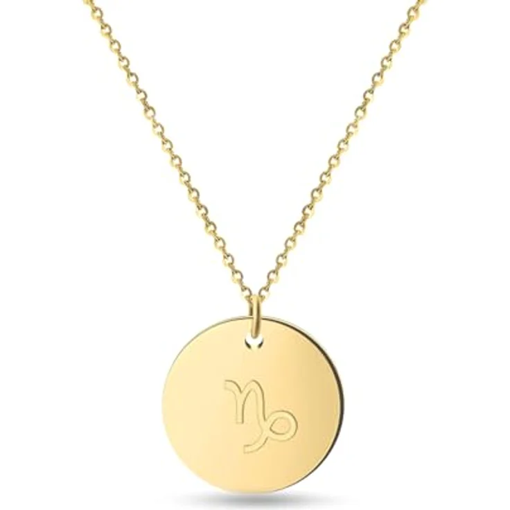 GD GOOD.designs Sternzeichen Kette Gold 18 Karat, wasserfest, vergoldete Edelstahl-Halskette mit individuell einstellbarem Horoskop Anhänger für Damen – Bild 1