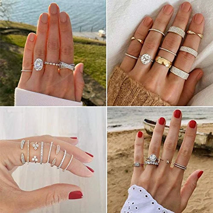 Zakk Eternity Ring Damen Ewigkeitsring Silber 925, schmaler Vorsteckring mit Zirkonia, ideal als Verlobungsring oder Trauring, Größe 54 (17.2) – Bild 5