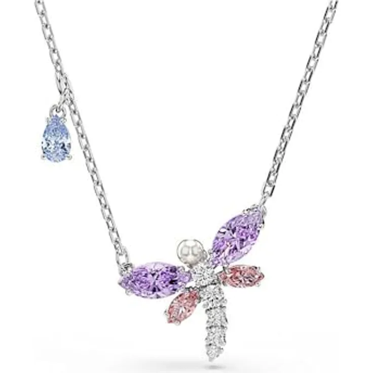 Swarovski x Ariana Grande Libellen-Anhänger, Mehrfarbig mit Swarovski Zirconia und rhodiniertem Finish