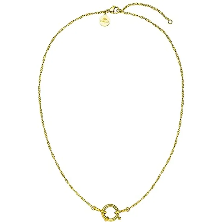 Purelei Lokahi Charm Kette Damen, Wasserfeste Edelstahl-Halskette in Gold, verstellbar 40-45 cm für individuellen Stil