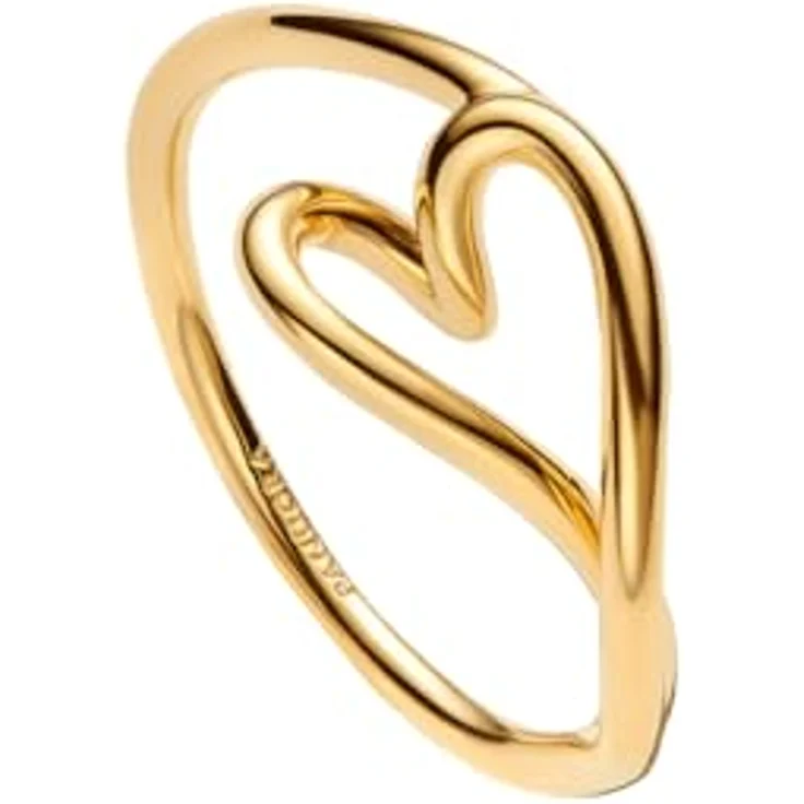 PANDORA Damenring Herz Klein, goldfarben, Ringgröße 50/15,9, Motiv Liebe – Bild 1