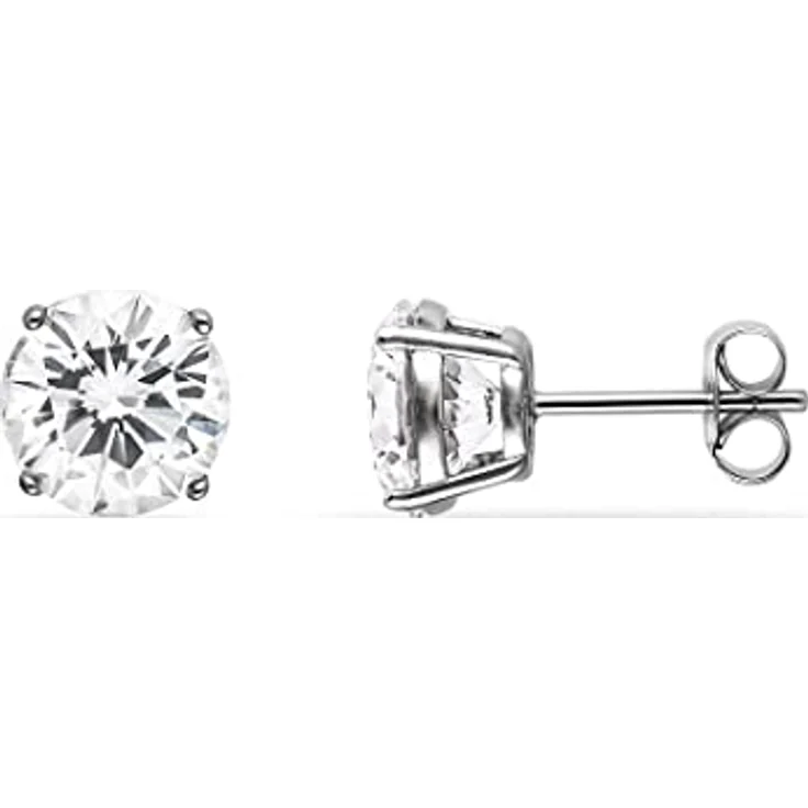 FAVS Damen-Ohrstecker 925er Silber, mit 2 Zirkonia, klassisches Design, 0,8 cm – Bild 2