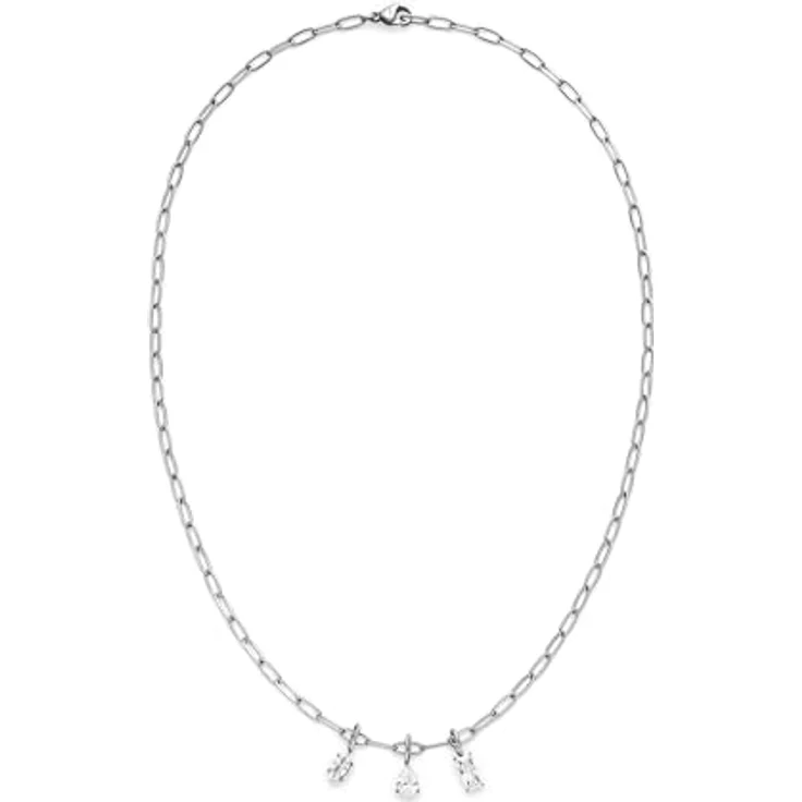s.Oliver Elegante Halskette, polierter Edelstahl in Silber, 50 cm Gliederkette, wasserfest & hautfreundlich – Bild 3