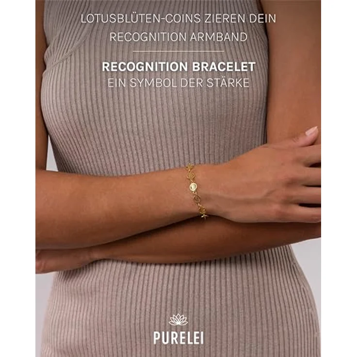 Purelei Recognition Armband (Gold) – Wasserfestes Damen Armband aus Edelstahl, verstellbar von 16-19 cm, elegant & hawaiianisch inspiriert – Bild 2