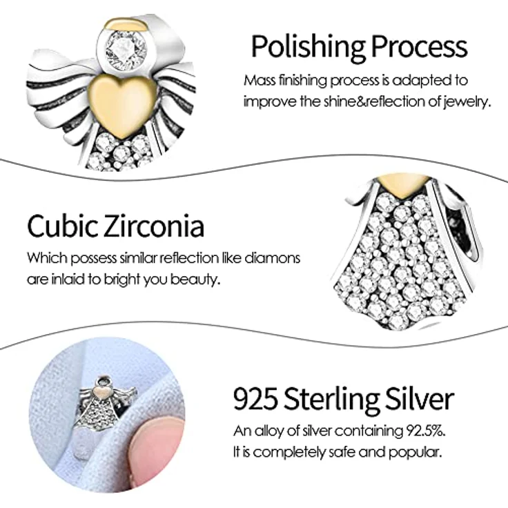 Pandach Charm Anhänger für Armband und Halskette, 925 Sterling Silber mit Zirkonia-Steinen, kompatibel mit europäischen Armbändern, Geschenkidee für Frauen und Mädchen – Bild 4