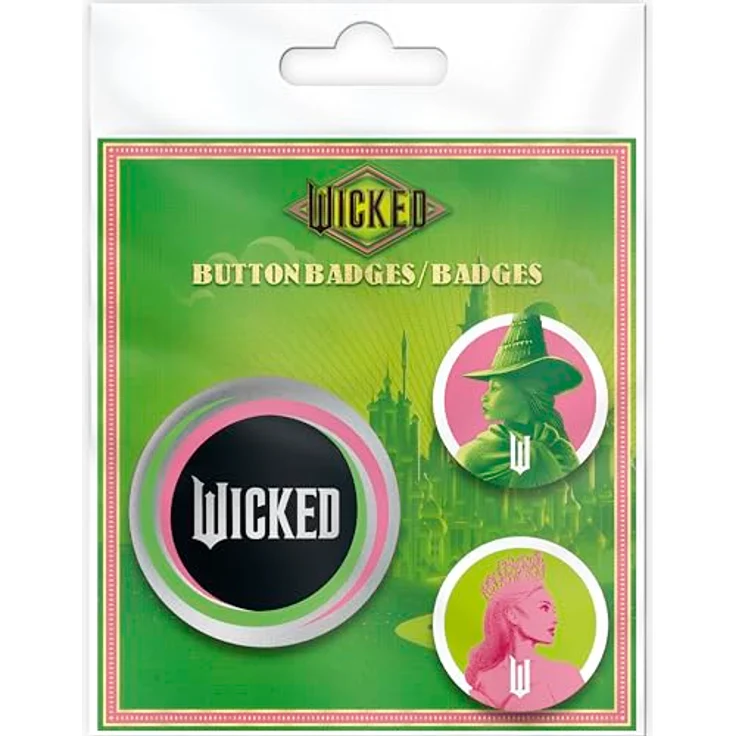 ABYstyle Wicked Set mit Abzeichen Elphaba & Glinda, 3er Pack mit 1 Abzeichen 5 cm und 2 Abzeichen 3,2 cm, Legierter Stahl – Bild 2