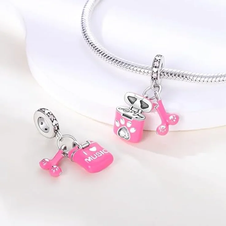 Pandach Damen Charm Anhänger, 925 Sterling Silber mit Zirkonia-Steinen, kompatibel mit europäischen Armbändern und Halsketten – Bild 2