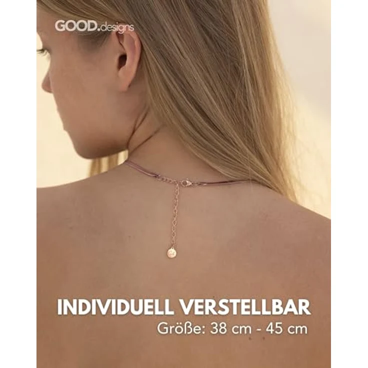 GD GOOD.designs Schlangenkette Rosegold, flache Rosekette ohne Anhänger, 3mm Edelstahl Choker, wasserfest, größenverstellbar von 38 bis 45 cm – Bild 4