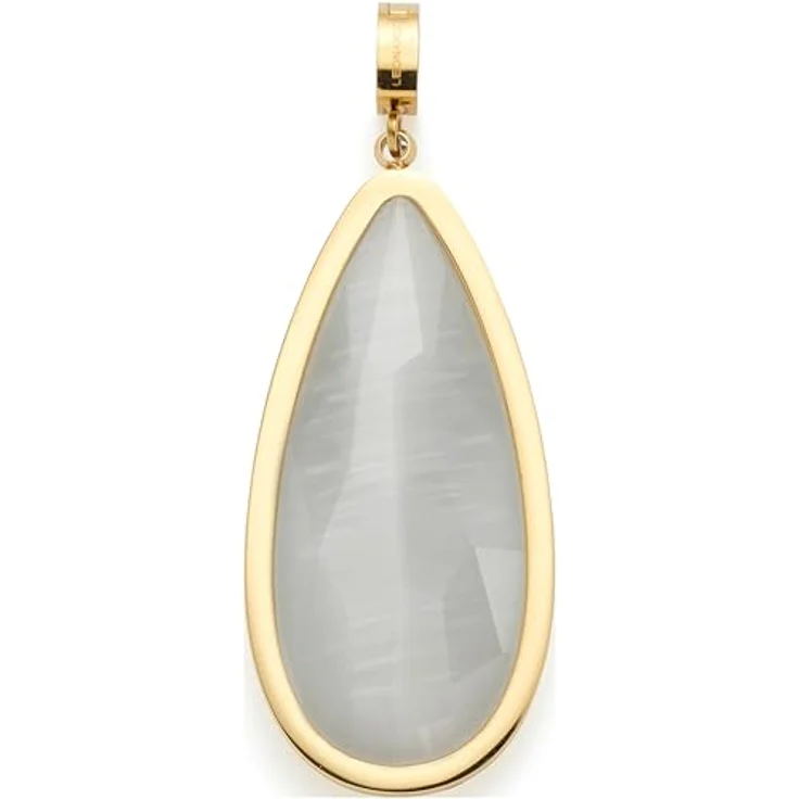JEWELS BY LEONARDO Clip & Mix Jessy, Ketten-Anhänger aus goldfarbenem Edelstahl mit Catseye in Tropfenform, 5,5 x 2 x 0,6 cm, Allergikerfreundlich, Geschenk für Frauen, 024940 – Bild 1