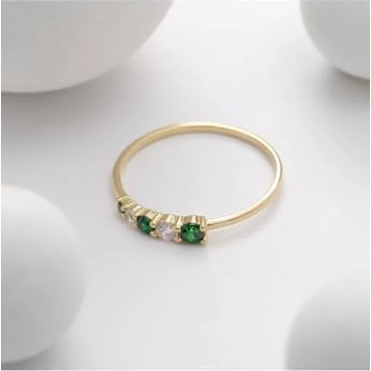 CHRIST Damen-Ring 925er Silber, Gelbgold mit recyceltem Zirkonia 56, Modell 32027219 – Bild 2