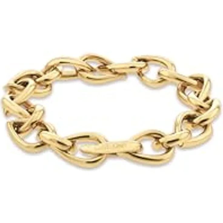 Calvin Klein Sculptured Drops, Damen Gliederarmband aus Edelstahl mit Gelbgold-Beschichtung, 175 mm, verstellbarer Infinity-Verschluss