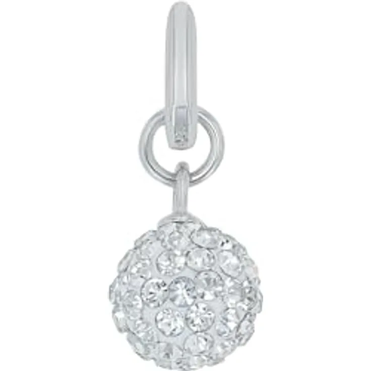 Amor Charm 925 Sterling Silber Damen Charms mit Kristallglas, 1,9 cm, Weiß, Geschenkbox, 2038484