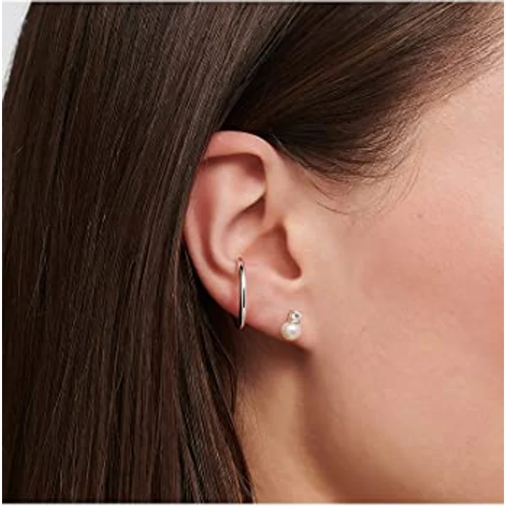 THOMAS SABO Single-Ohrstecker Süßwasserzuchtperle mit Zirkonia (synth), modern und elegant – Bild 3