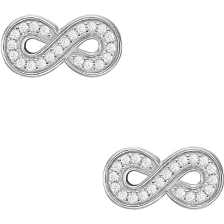 Fossil Damenohrstecker Infinity, Sterlingsilber, poliert, Silbern, Pfostenverschluss – Bild 1