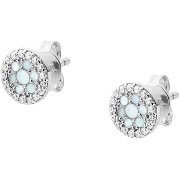 Fossil Ohrringe JFS00518040, runde Ohrstecker aus Sterlingsilber mit Perlmutt, Länge: 7.2 x 1.3 mm – Bild 4