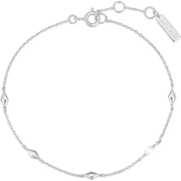 ANIA HAIE Melodic Poet Damen-Armband, 925 Sterling Silber mit Zirkonia und 4 Silberrauten, verstellbar von 16,5cm bis 18,5cm, inkl. Geschenkverpackung – Bild 2