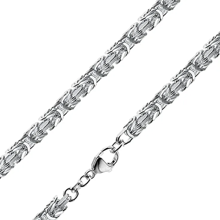 trendor Halskette für Männer 925 Sterlingsilber Königskette 4,7 mm, 50 cm mit Karabiner-Verschluss, poliert, Made in Germany