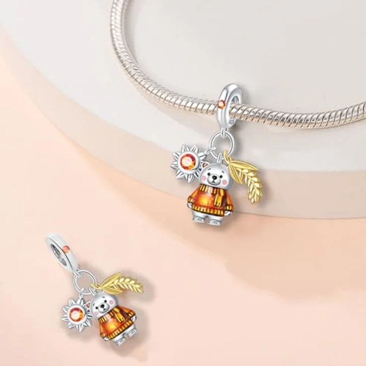 HappyStar 925 Sterling Silber Mom Love You Always Beads Dangle Anhänger mit 5A-Zirkonsteinen, geeignet für Pandora Charms Armbänder, inkl. Isolationsperle und Geschenkbeutel – Bild 2