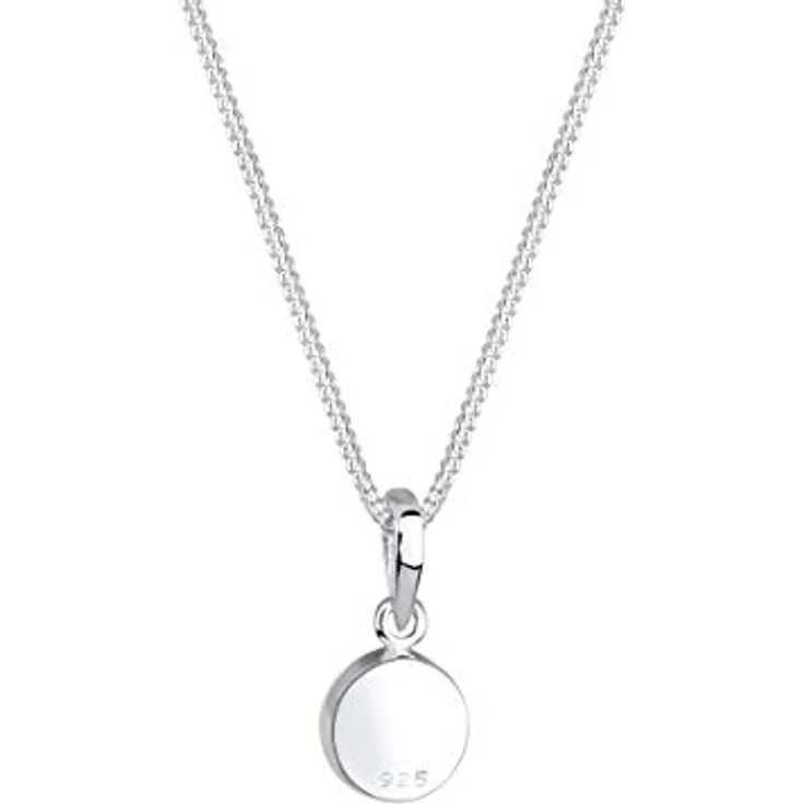 Elli Damen Halskette Anhänger Rund aus 925 Sterling Silber mit Mondstein, handgefertigt, anlaufgeschützt – Bild 4