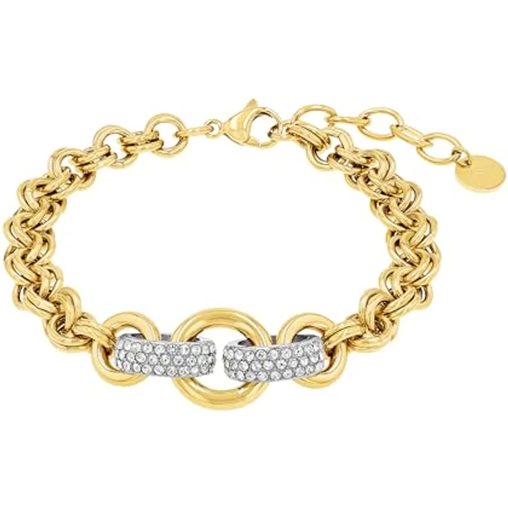 Joop! Damen Armband Edelstahl, Bicolor mit synth. Zirkonia, Längenverstellbar 19+3 cm, in Schmuck Geschenk Box – Bild 1