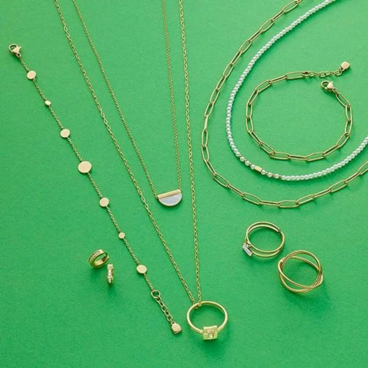 JEWELS BY LEONARDO Armband Ciao Milla, goldfarbenes Stainless Steel mit Plättchen in verschiedenen Größen, 18-20 cm, elegantes Schmuck Geschenk für Frauen, 023313 – Bild 3